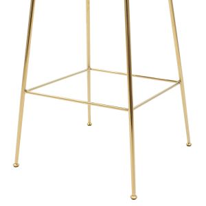 Bar stool Ruth blue plush gold legs