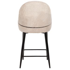 Bar stool Sarky boucle ecru and black metal legs Hm8586,02 55x62x105cm