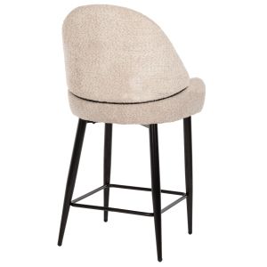 Бар стол Sarky букле и черни метални крака средно висок Hm8586,03 55x62x105hcm