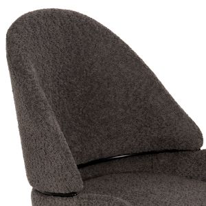 Bar stool Sarky gray bouclé and black metal legs Hm8586,01 55x62x105cm