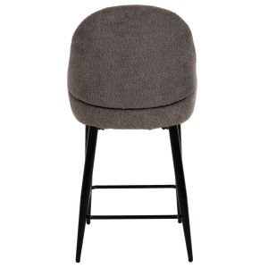 Bar stool Sarky gray bouclé and black metal legs Hm8586,01 55x62x105cm