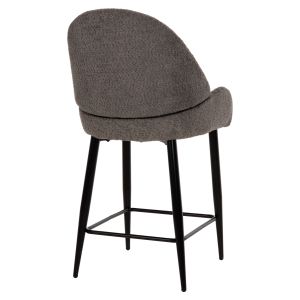 Bar stool Sarky gray bouclé and black metal legs Hm8586,01 55x62x105cm