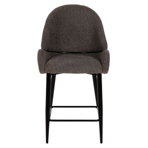 Bar stool Sarky gray bouclé and black metal legs Hm8586,01 55x62x105cm