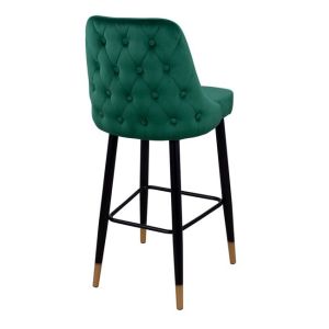 Bar stool Serenity green plush and metal legs Hm8519,03