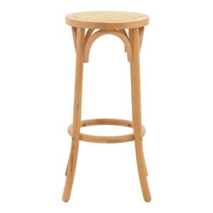 Bar stool Serzo beech and rattan in natural color 36x71cm