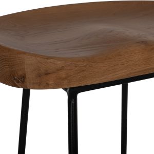 Toon wooden bar stool in natural black Hm9333,01