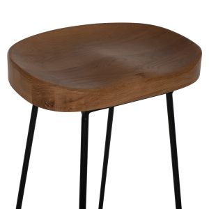 Toon wooden bar stool in natural black Hm9333,01