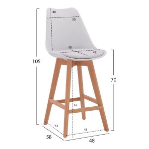 Bar stool Vegas Gaston 48x58x105cm Hm8000,11