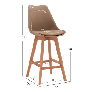 Bar stool Vegas Gaston 48x58x105cm Hm8000.45