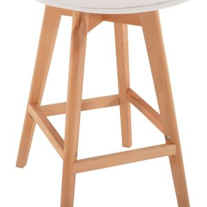 Bar stool Vegas Hm8000,21 medium height white polypropylene natural oak wood 47x58x103cm