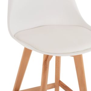 Bar stool Vegas Hm8000,21 medium height white polypropylene natural oak wood 47x58x103cm