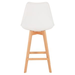 Bar stool Vegas Hm8000,21 medium height white polypropylene natural oak wood 47x58x103cm