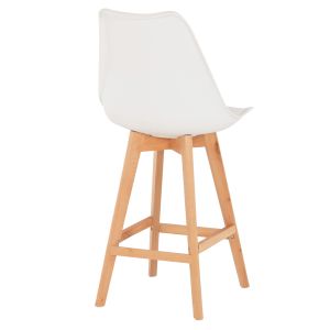 Bar stool Vegas Hm8000,21 medium height white polypropylene natural oak wood 47x58x103cm