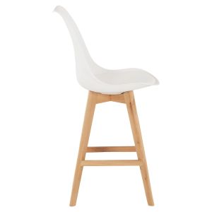 Bar stool Vegas Hm8000,21 medium height white polypropylene natural oak wood 47x58x103cm