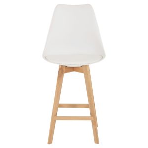 Bar stool Vegas Hm8000,21 medium height white polypropylene natural oak wood 47x58x103cm
