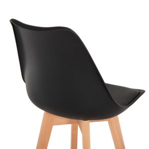 Bar stool Vegas Hm8000,22 medium height black polypropylene natural oak wood 47x58x103cm