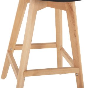 Bar stool Vegas Hm8000,22 medium height black polypropylene natural oak wood 47x58x103cm