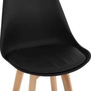 Bar stool Vegas Hm8000,22 medium height black polypropylene natural oak wood 47x58x103cm