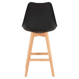 Bar stool Vegas Hm8000,22 medium height black polypropylene natural oak wood 47x58x103cm