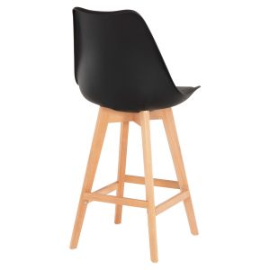 Bar stool Vegas Hm8000,22 medium height black polypropylene natural oak wood 47x58x103cm