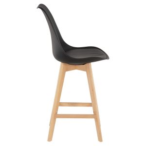 Bar stool Vegas Hm8000,22 medium height black polypropylene natural oak wood 47x58x103cm