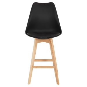 Bar stool Vegas Hm8000,22 medium height black polypropylene natural oak wood 47x58x103cm