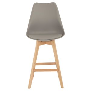 Bar stool Vegas Hm8000,30 gray polypropylene - natural oak wood 47x58x107cm
