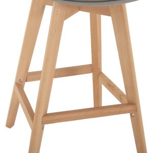 Bar stool Vegas Hm8000,40 medium height gray polypropylene natural oak wood 47x58x103cm
