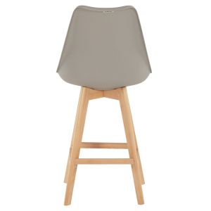 Bar stool Vegas Hm8000,40 medium height gray polypropylene natural oak wood 47x58x103cm