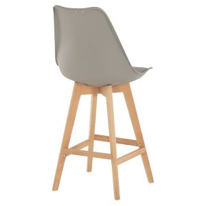 Bar stool Vegas Hm8000,40 medium height gray polypropylene natural oak wood 47x58x103cm