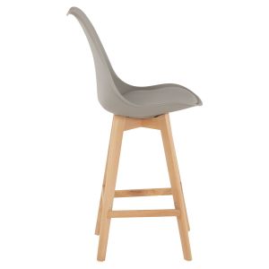 Bar stool Vegas Hm8000,40 medium height gray polypropylene natural oak wood 47x58x103cm