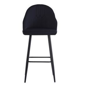 Бар стол Velva Velvet в черен цвят 49x63x102см