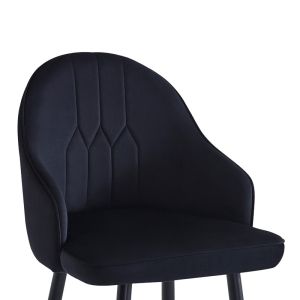 Бар стол Velva Velvet в черен цвят 49x63x102см