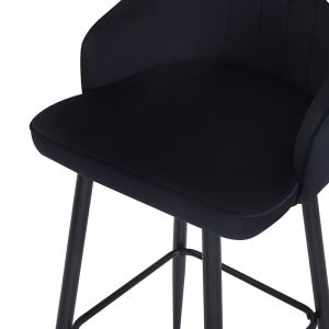 Бар стол Velva Velvet в черен цвят 49x63x102см