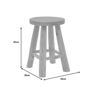 Bar stool Verenity natural teak color D30x45cm