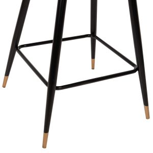 Bar stool Vesna Hm8736,08 with blue plush fabric and black metal legs 50x50x90hcm