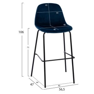 Bar stool Vincent Celinadark blue Hm8579.18