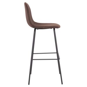 Бар стол Vincent Hm8579.23 кафяв плат-метална черна рамка 47x46x104hcm.