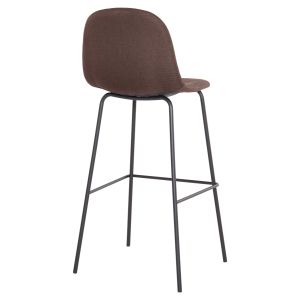 Бар стол Vincent Hm8579.23 кафяв плат-метална черна рамка 47x46x104hcm.