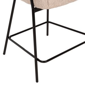 Bar stool Wolf beige boucle and metal legs Hm8584,02 56x56x96cm