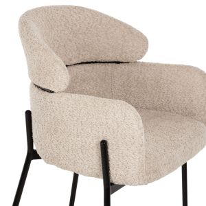 Bar stool Wolf beige boucle and metal legs Hm8584,02 56x56x96cm