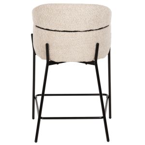 Bar stool Wolf beige boucle and metal legs Hm8584,02 56x56x96cm