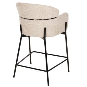 Bar stool Wolf beige boucle and metal legs Hm8584,02 56x56x96cm