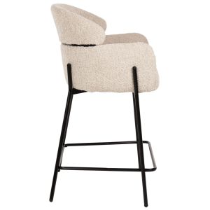 Bar stool Wolf beige boucle and metal legs Hm8584,02 56x56x96cm