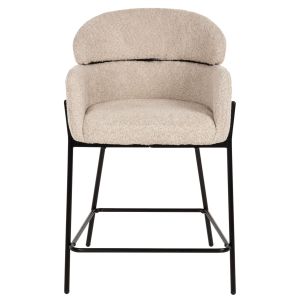 Bar stool Wolf beige boucle and metal legs Hm8584,02 56x56x96cm