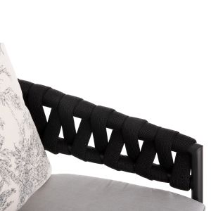 Бар стол алуминиев Camden ,01 антрацит с екрю възглавница с щамп 56x60x108hcm Hm6142