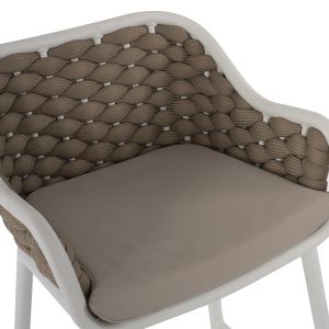 Bar stool aluminum white with beige rope 50x51x103hcmhm5862,02