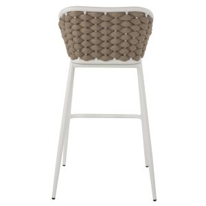 Bar stool aluminum white with beige rope 50x51x103hcmhm5862,02