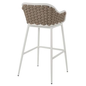 Bar stool aluminum white with beige rope 50x51x103hcmhm5862,02