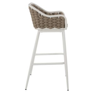 Bar stool aluminum white with beige rope 50x51x103hcmhm5862,02
